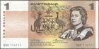 1974 Australia Crisp Uncirculated  one Dollar  Note Phillips-wheeler Obsolete