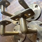 Lot Of 4 Heavy Solid Brass Handrail Brackets 3  Round Bar Tavern