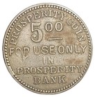 Us Rare Prosperity Bank  5 00 Specimen Token Coin Depression Era 5 Dollars 