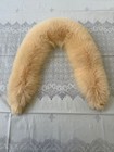 Vintage Real Fox Fur Collar Lined Beige