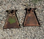 Pair - Van Brunt Vb Cast Iron Grain Drill End Caps - John Deere   Great Patina  