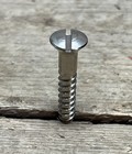 Lot Of   50    12 X 1-1 4    Oval Head Slotted Wood Screws Steel Nickel Plated Nos