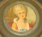  antique Art Deco Powder Jar Music Box 1920 s Vintage Victorian Lady 