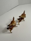 Lot Of 2 Vintage Hard Plastic Big Blue Eyed Standing Deer Fawn Fawns Hong Kong