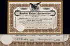 Harry Houdini Signed Stock Certificate Display W  Ephemera Framed Houdini - Rare