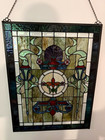 Antique Floral Stained Glass Panel 23 5x30