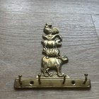 Vintage Solid Brass Farm Animal Wall Hook Pig Goose Cow Sheep Chicken 4 Hooks
