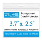 Will Well 6 Pack Clear Extra Thick Id Card Name Badge Holder - Horizontal
