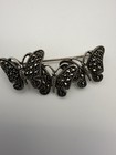 Vintage Sterling Silver Marcasite Butterfly 3 Butterflies Pin Brooch 7 5g