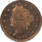 1891 Proof Liberty Nickel - Pcgs Pr-64  Old Green Holder  Pq And Cac Approved 