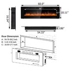 60  Electric Fireplace Recessed Ultra Thin Wall Mounted Heater Multicolor Flame
