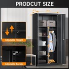 Metal Wardrobe Armoire Closet 2 Doors Cabinet Storage Shelves Bedroom Organizer