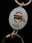 Coach Valet Key Fob Bag Charm Blue gray Leather With Silver Tone Hardware