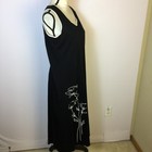 Vintage Liz Claiborne Midi Dress Sz M Womans Black Mercerized Cotton Sleeveless