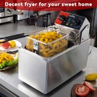 10lbs Electric Countertop Deep Fryer With Easy Clean Rotary Fryer Head 30 Min   