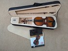 Cecilio Cvn-300 Solidwood Ebony Fitted Violin - Size 4 4  Natural Varnish