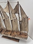 Vintage Wooden Tall Ship Model Nautical Decor White Sails Large 17  20
