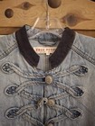 Free People Denim Seamed   Structured Jacket Size M Military Style 