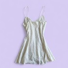 Vintage Victoria s Secret Ivory Lace Slip Dress Tie Side Small 90s Coquette