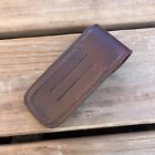 Folding Pocket Knife Sheath   5  Brown Genuine Leather Belt Loop Case