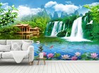 3d Waterfall Pavilion Zhu5052 Wallpaper Wall Mural Removable Self-adhesive Zoe