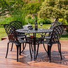 Outdoor Patio Dining Bistro Sets With Umbrella Hole Garden Furniture Set bronze