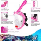 Full Face Snorkel Mask For Kids With 180   Panoramic View  Snorkeling Set Feat   