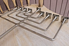 Vintage Mcm Hannukah Menorah Silver Tone Metal Mondernist Mantel Table Top