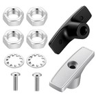 2 Piece Rv Sewer Valve Handle Replacement With 4 Nuts 2 Gaskets 2 Black  Silver