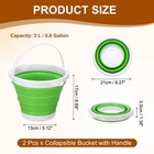 2 Pcs Collapsible Bucket 0 8 Gallon  3l  Small Foldable Bucket With Handle Green