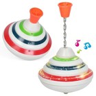 Led Light Up Music Spinning Top Toy Press Rotating Gyro Scope Kids 1pc