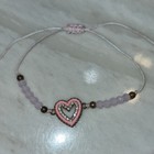 Unisex Kids Pink Seahorse Necklace   Heart Bracelet Set Adjustable Metal