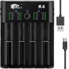 4-bay Usb-c Battery Charger For 18650  21700  Li-ion   Ni-mh ni-cd Batteries