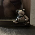 Metal Teddy Bear Bow Photo Frame 3x5 Brown Matte Freestanding Portrait