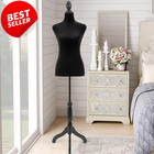 Female Mannequin Dress Form Torso Adjustable 49 6-63 4in Tripod Stand Black Us
