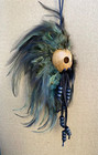 1  Kamani Nut Ikaika Hawaiian Design Warrior Helmet Car Decor   Black Beads