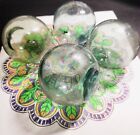  4  Japanese Large Green Blown Glass Fishing Floats 13 