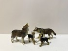 Safari Timber Wolf Howling Figurine Animal Display Toy Plastic 1990 Ex 4 Lot