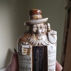 1915 Era Schafer   Vater Drinkometer Ceramic Bearded Man Flask Original Label