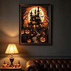 Halloween Castle Diamond Painting Kits For Adults  Pumpkin Diamond Art   5d Diy