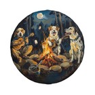 Funny Dog Spare Tire Cover Wheel 16 Inch Dog Playing Guitar Around Campfire 6