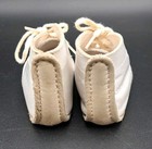 Vintage Unbranded Baby Leather Walking Shoes White With Bells