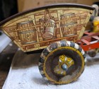 Vintage Marx Tin Litho Wind Up Toy Donkey Beer Cart Estate Find  