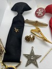 16 Vintage Eastern Star masonic Fraternal Lot Of Pins Tie Clips Earrings Old