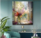 Weiyiart Colorful Flower Canvas Wall Art Watercolor Floral Bathroom Wall Deco   