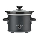 Mainstays 2 Quart Round Slow Cooker  With Matte Black Finish And Glass Lid