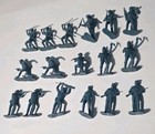Vintage Marx Civil War Union Soldiers Blue Plastic 54mm Lot Of 17 Made Usa