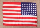 Original Wwii Era U s  48 Star Flag Window Banner - 16 X 11 Inches