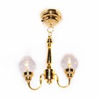 Dollhouse Miniature Led Battery Ceiling Light 2 Arm Clear Globes 1 12 Scale