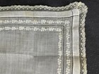 Beautiful French Antique Handkerchief -hand Embroidery On The Finest Linon  Lace
